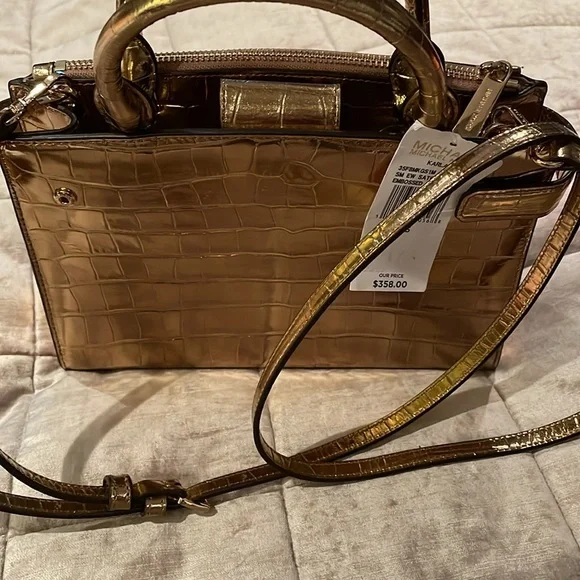 MICHAEL Kors Gold Leather Alligator Handbag or Crossbody NWTS